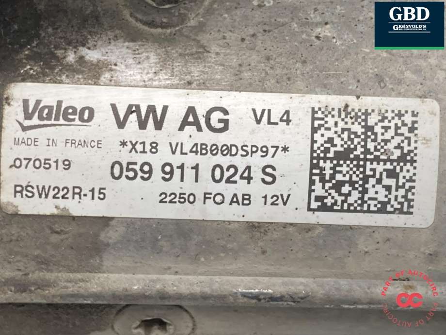 Starter diesel til VW Amarok 2016-2022 (Type I, Fase 2) (059 911 024 S|059 911 024 SX|)