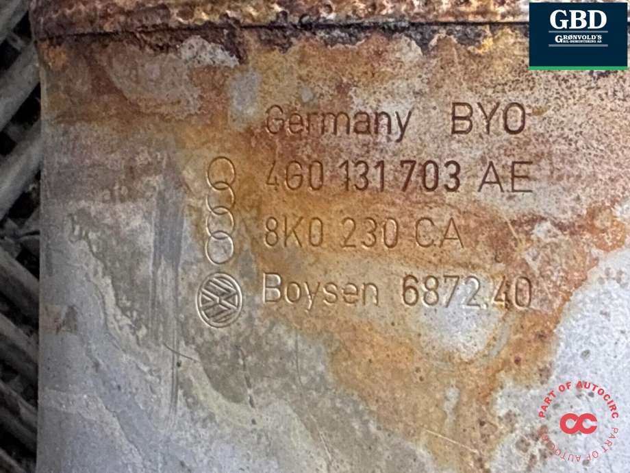 Katalysator til Audi A6 2014-2018 (Type IV, Fase 2) (C7) (C7) (4G0 254 400 LX|4G0 254 400 GX|4G0 131 703 AE| 8K0 230 CA)