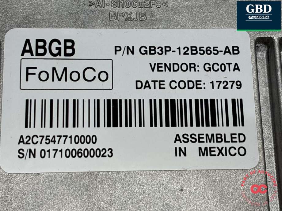Styreenhet girkasse til Ford Ranger / Ranger Raptor 2015-2022 (2303894|GB3P-12B565-BA|GB3P-12B565-AB)