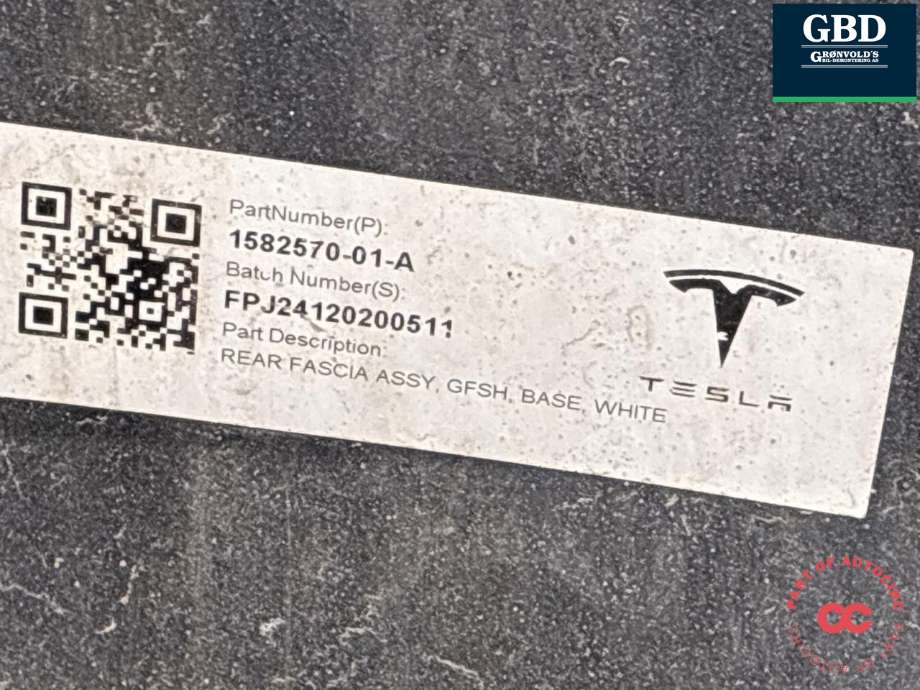 Støtfanger bak til Tesla Model 3 2024-->> (Fase 2)  (1582571-SC-D|2013443-S0-D|)