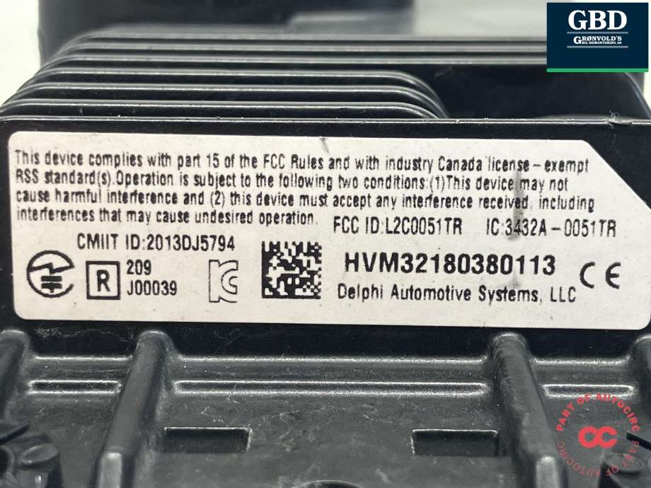 Sensor radar til Hyundai Ioniq Electric 2016-2019 (Fase 1)  (MANDO||96400-G7000|AS101-A2700)