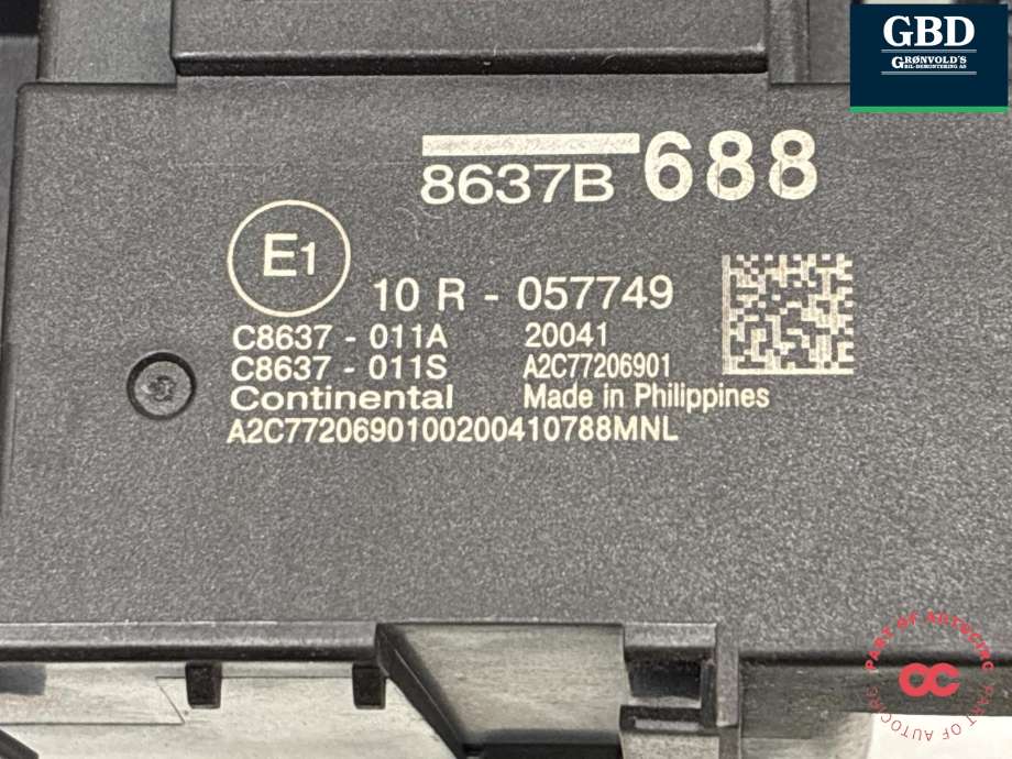 Sikringsboks kupe til Mitsubishi Outlander 2015-->> (Type III, Fase 2)  (8637C610|)