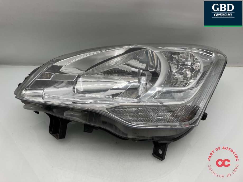 Frontlykt venstre halogen til Peugeot Partner, 2015-2019 (Type II, Fase 2)  (VALEO|6208 K6)