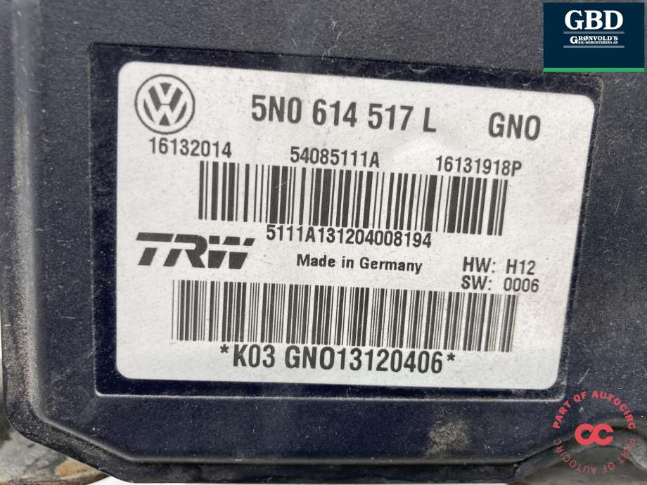 ABS sentral til VW Tiguan 2007-2011 (Type I, Fase 1) (5N0 614 517 N|5N0 614 517 N BEF|)