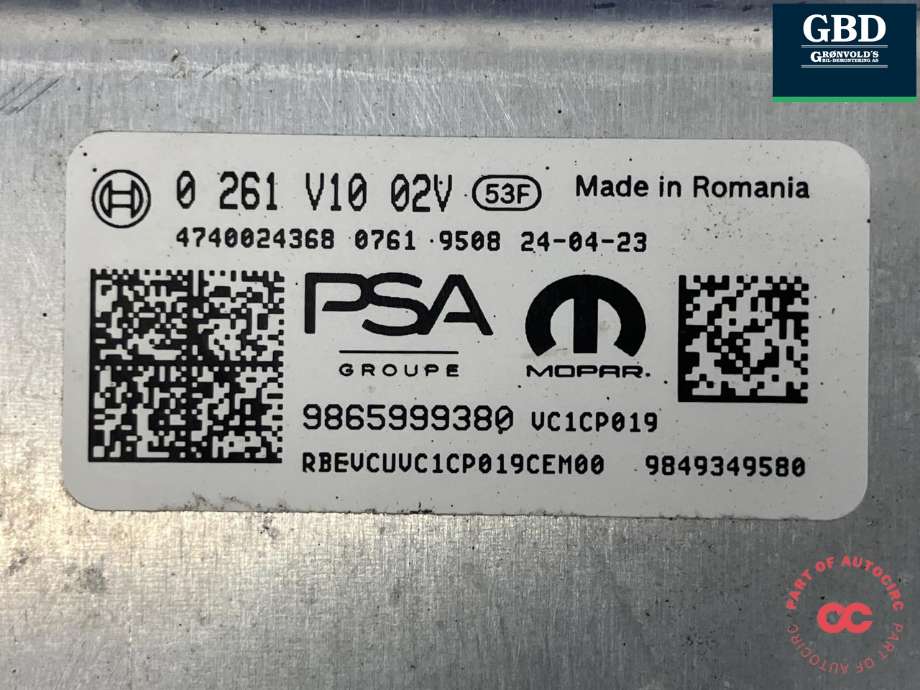 Styreenhet motor til Peugeot e-3008 2023-->>  (98 659 993 80|)