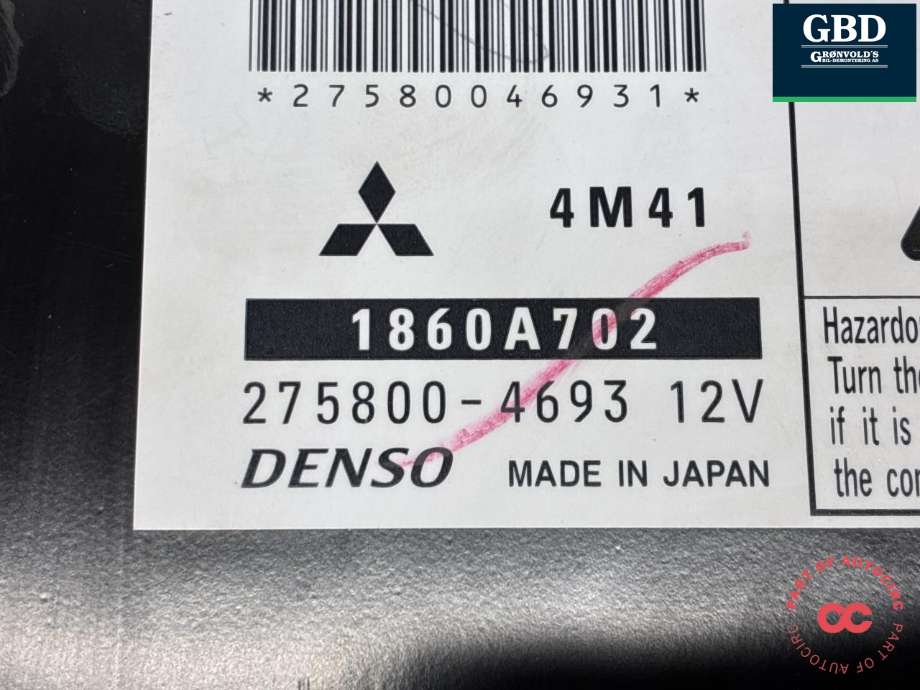 Styreenhet motor til Mitsubishi Pajero 2007-2016 (Type IV, Fase 1)  (1860A702|275800-4693|)