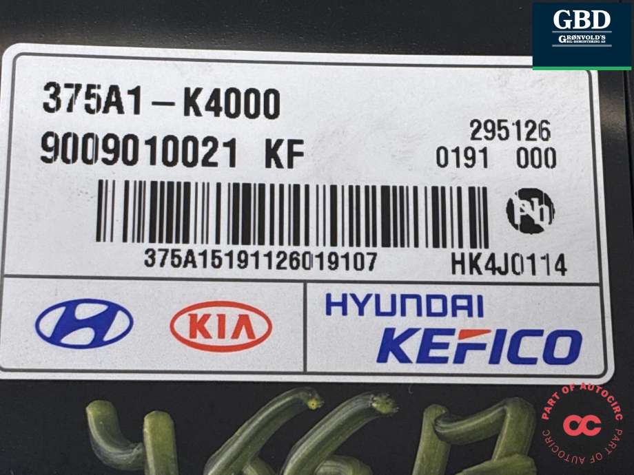 Styreenhet batteri elbil (BMS - Battery Management System) til Hyundai Kona 2017-2021 (Type I, Fase 1) (|375A1-K4000)