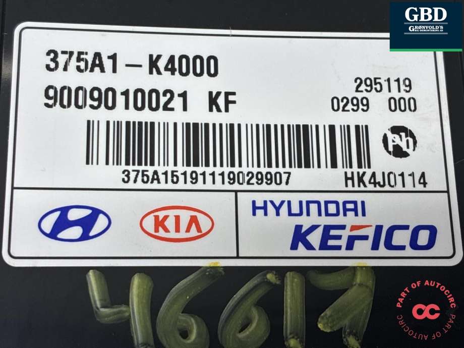 Styreenhet batteri elbil (BMS - Battery Management System) til Hyundai Kona 2017-2021 (Type I, Fase 1) (|375A1-K4000)