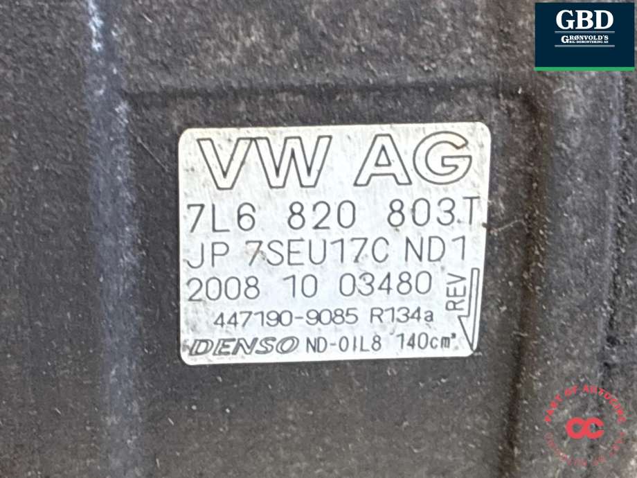 Aircondition kompressor til Audi Q7 2006-2010 (Type I, Fase 1) (7P0 820 803 N|7P0 820 803 D|)