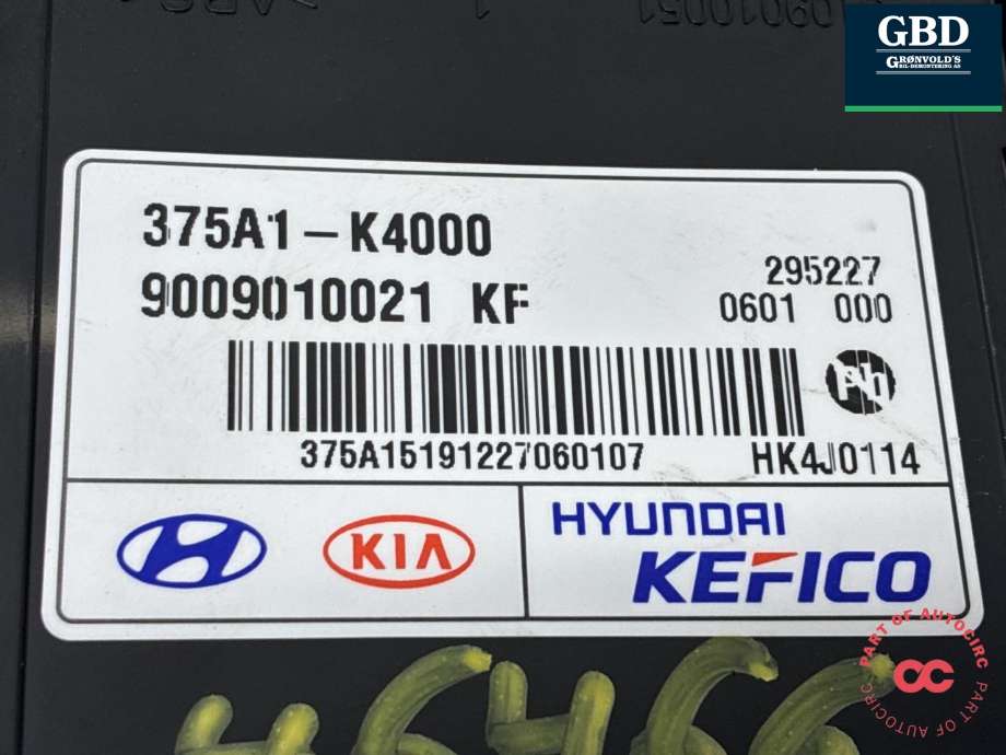 Styreenhet batteri elbil (BMS - Battery Management System) til Hyundai Kona 2017-2021 (Type I, Fase 1)  (375A1-K4000|)