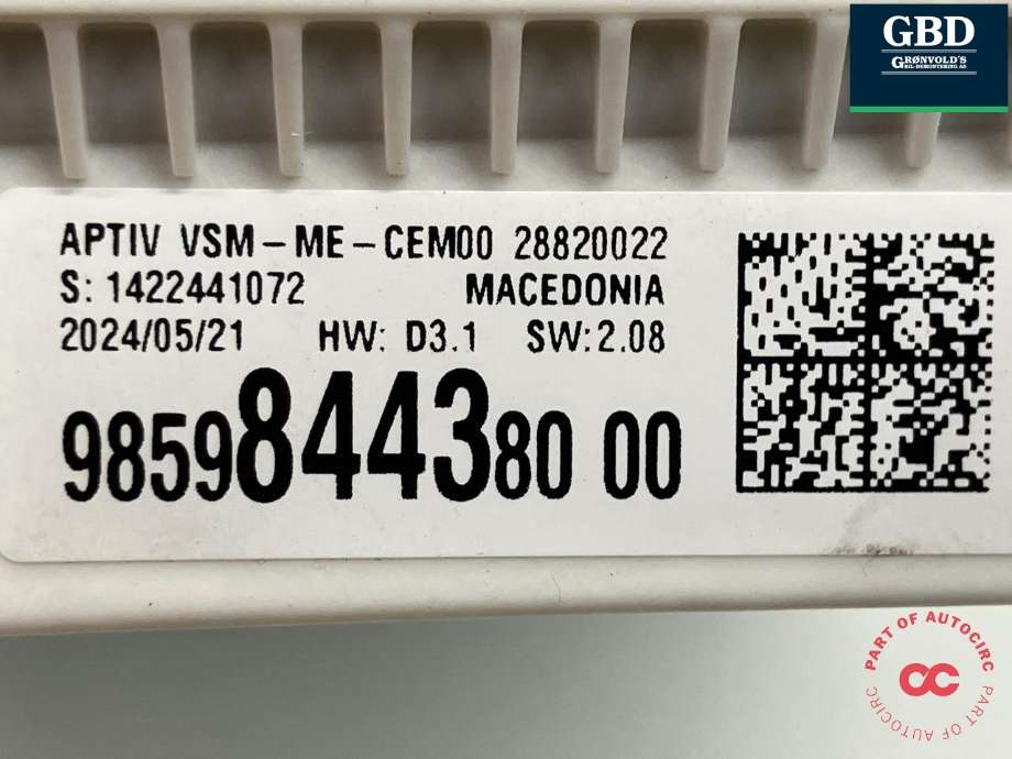 Styreenhet comfort (BCM) til Peugeot e-3008 2023-->> (16 910 984 80|9859844380|)