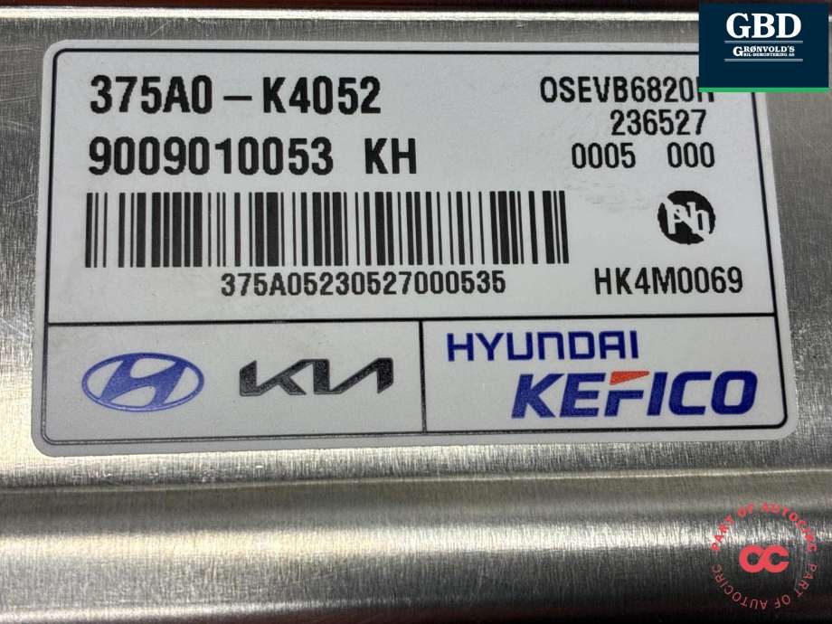 Styreenhet batteri elbil (BMS - Battery Management System) til Hyundai Kona 2017-2021 (Type I, Fase 1) (|375A0-K4052)
