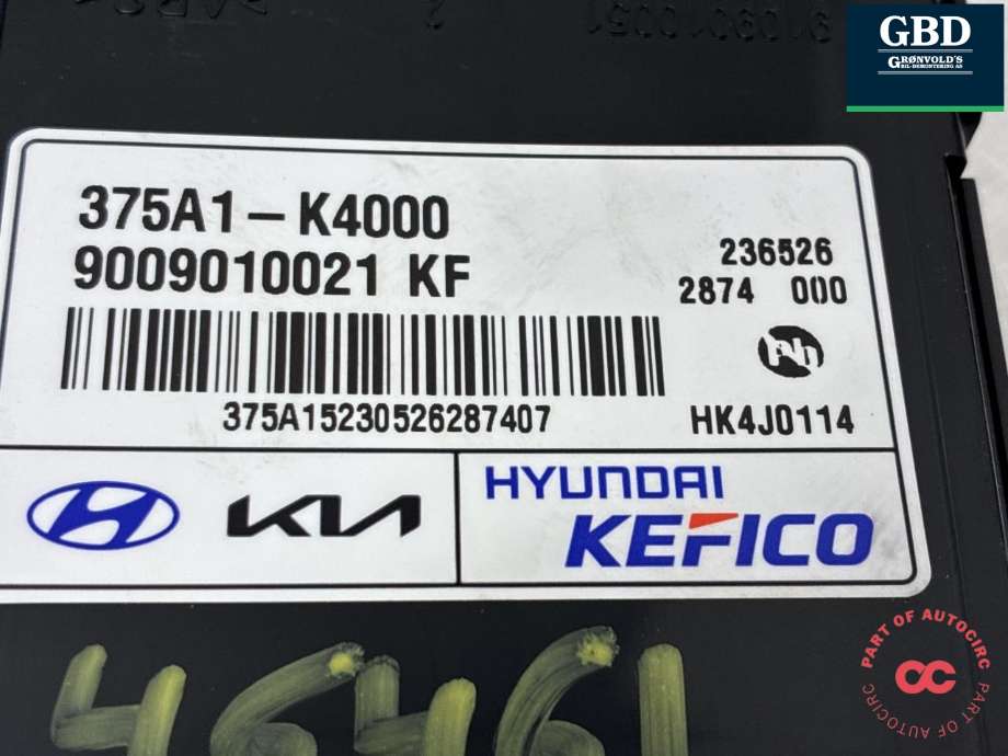 Styreenhet batteri elbil (BMS - Battery Management System) til Hyundai Kona 2017-2021 (Type I, Fase 1) (375A1K4 000|375A1-K4000|)