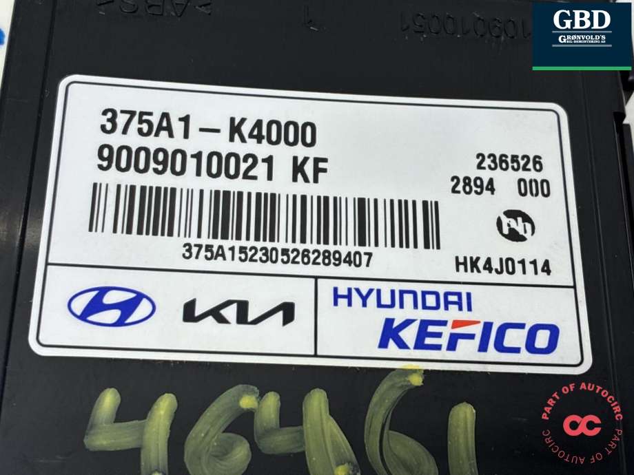 Styreenhet batteri elbil (BMS - Battery Management System) til Hyundai Kona 2017-2021 (Type I, Fase 1) (375A1K4 000|375A1-K4000|)