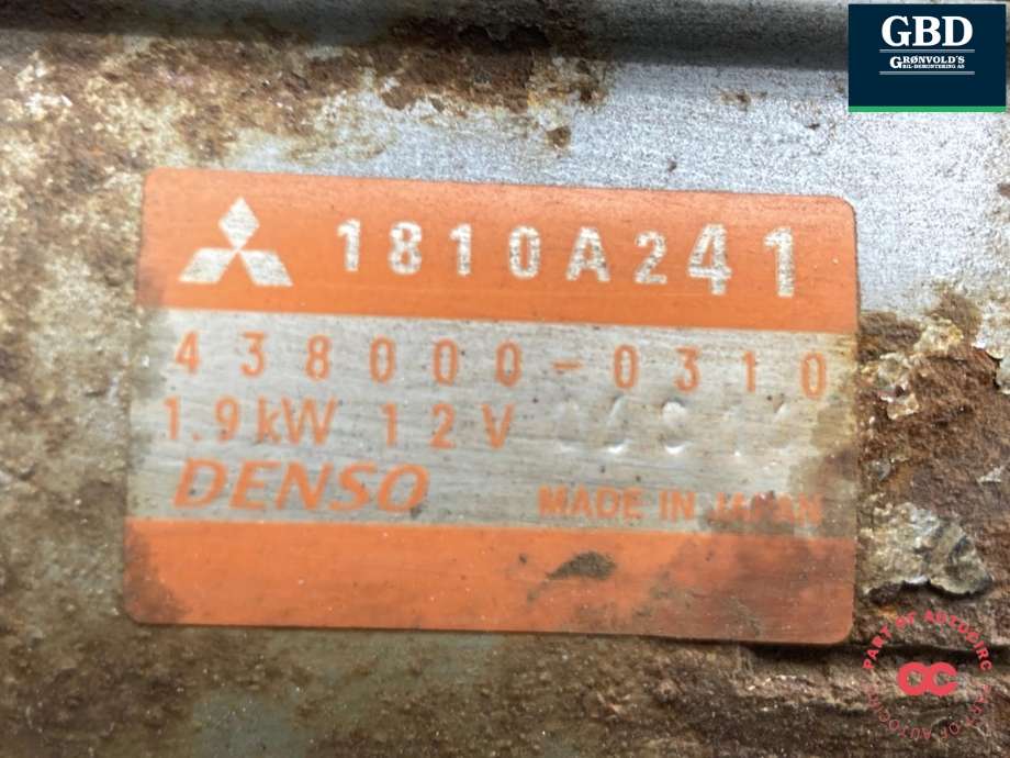 Starter diesel til Mitsubishi Outlander 2015-->> (Type III, Fase 2) (1810A241|)
