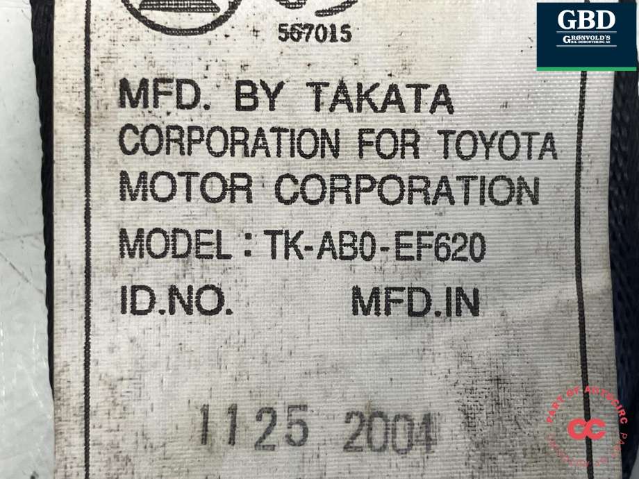 Sikkerhetsbelte bak høyre til Toyota Land Cruiser 120 2002-2009 (7336060390B0|)