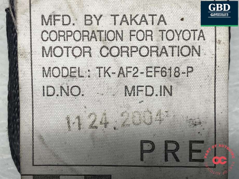 Sikkerhetsbelte foran venstre til Toyota Land Cruiser 120 2002-2009  (7322060460B0|)