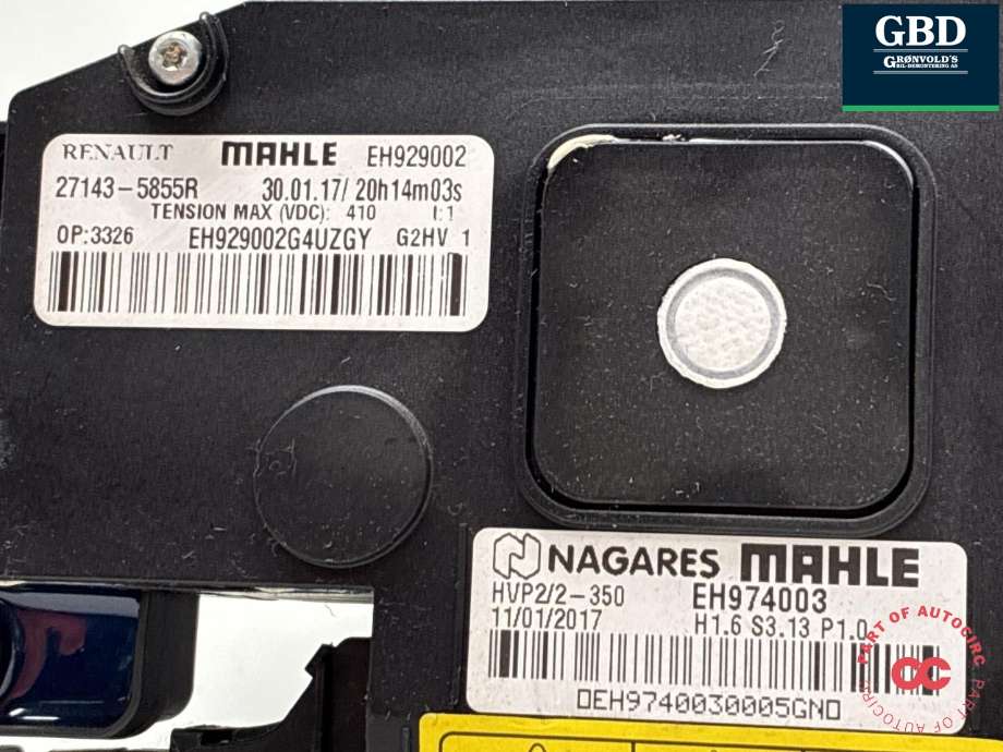 Varmeapparat PTC-heater til Renault Zoe 2013-2019 (Fase 1)  (271437720R|)