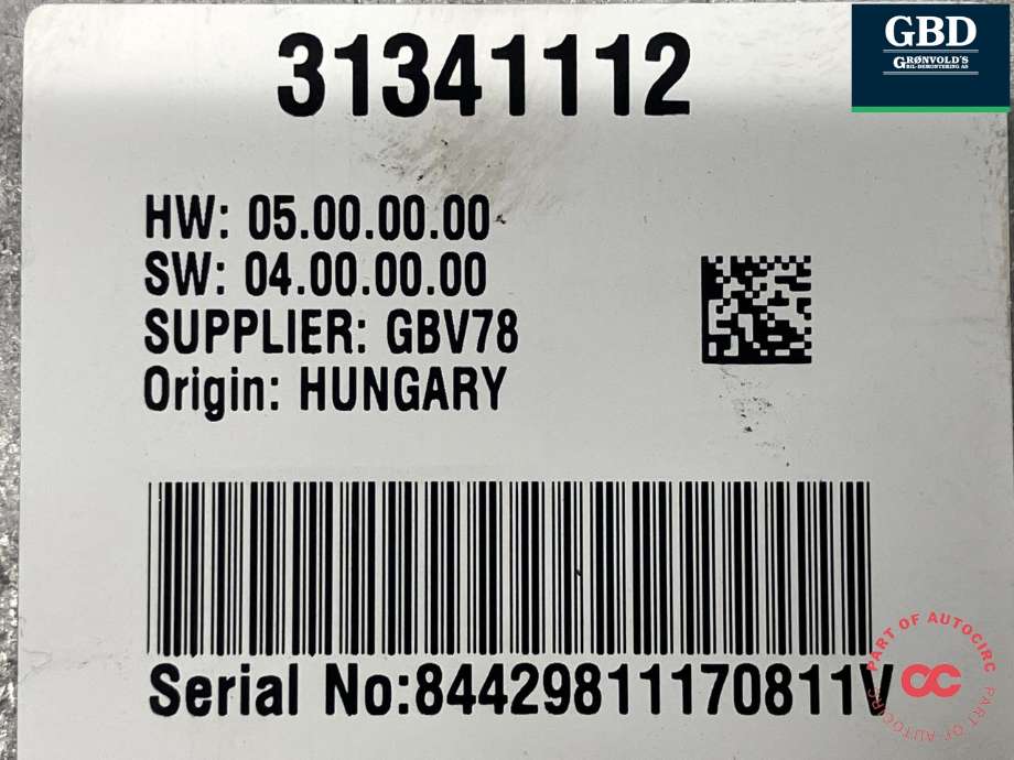 Styreenhet antenne til Volvo XC60 2008-2013 (Type I, Fase 1) (|31341112)