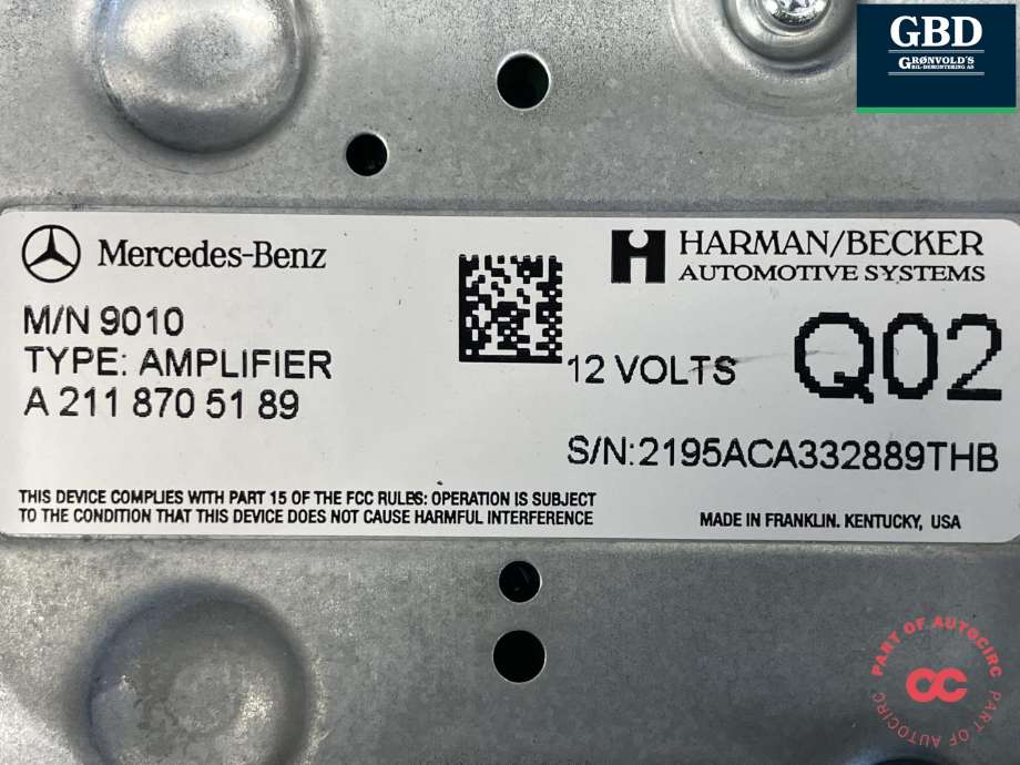 Bilstereo forsterker til Mercedes GL 2006-2012 (X164) (X164) (A 251 870 31 90|A 251 870 05 90|)