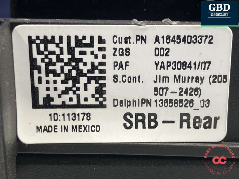 Sikringsboks bagasjerom til Mercedes GL 2006-2012 (X164) (X164) (A 164 982 04 23|A 164 540 33 72|)