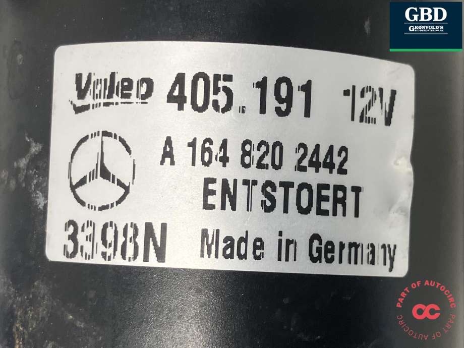 Viskermotor frontrute komplett m/overføring til Mercedes GL 2006-2012 (X164) (X164) (A 164 820 00 41|)