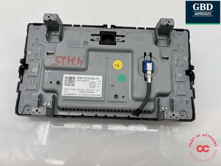 Bilstereo navigasjon skjerm til VW Passat 2015-2019 (Fase 1) (B8) (B8) (5NN 919 605 B|5G6 919 605 B|)