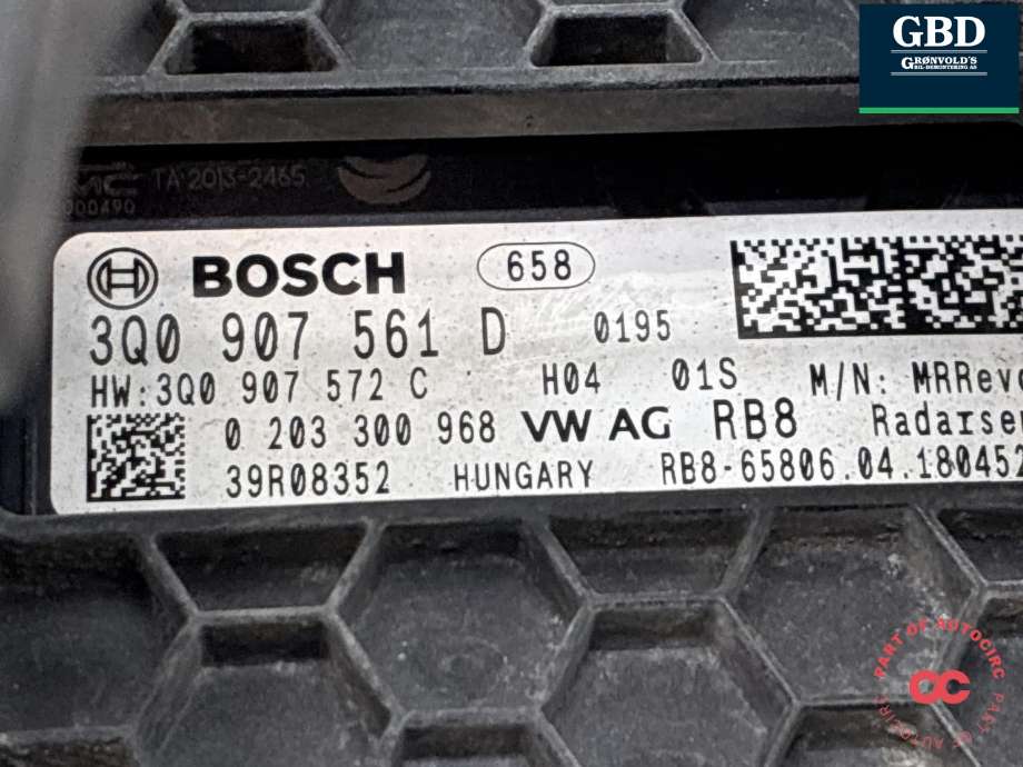 Sensor radar til VW Passat 2015-2019 (Fase 1) (B8) (B8) (3Q0 907 561 E|3Q0 907 561 D|)