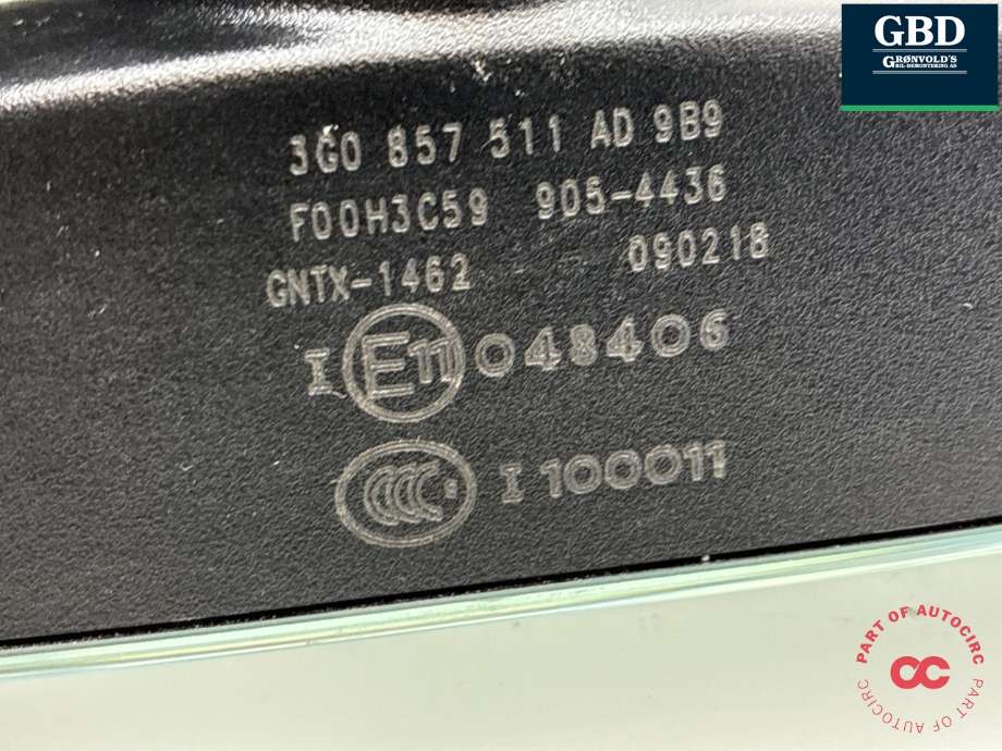 Speil innvendig til VW Passat 2015-2019 (Fase 1) (B8) (B8) (3G0 857 552 M PC3|3G0 857 511 AD|)
