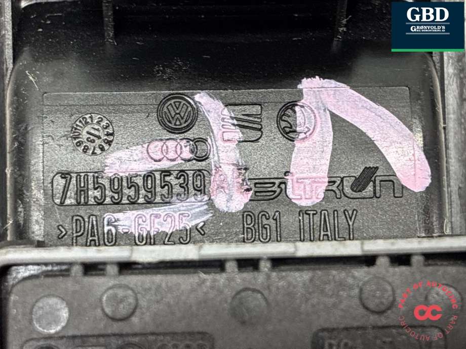 Bryter ruteheis førerdørspanel til VW Transporter / Caravelle 2009-2015 (Fase 2) (T5) (T5) (7E0 959 855 B  9B9|)