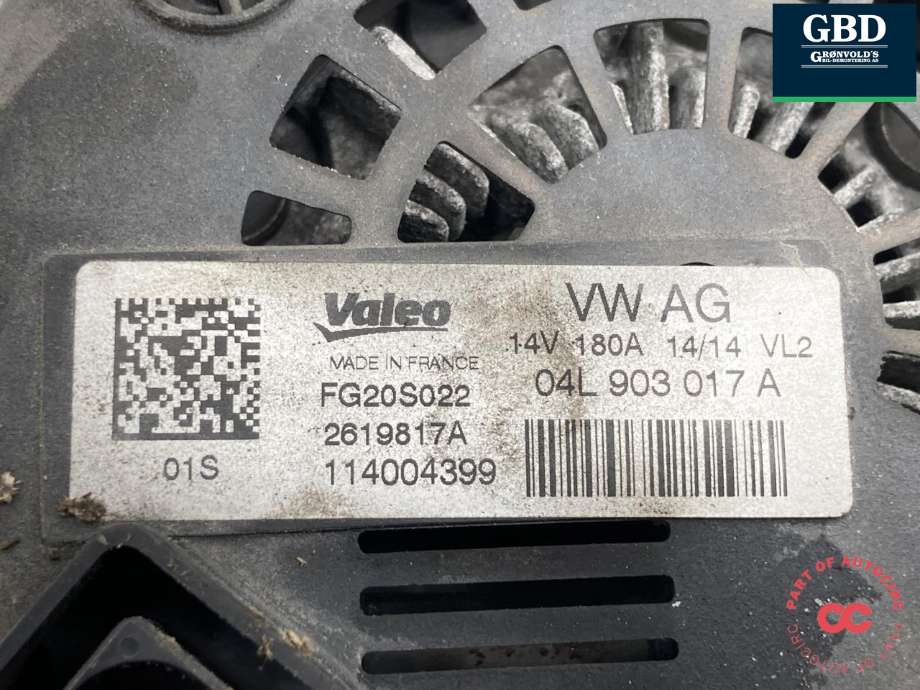 Dynamo diesel til Audi A4, Allroad 2009-2016 (Type I) (B8) (B8) (04L 903 017 A|04L 903 017 AX|)