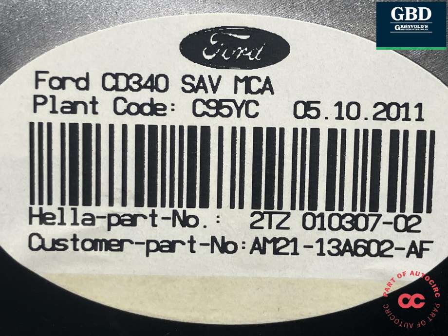 Baklykt høyre indre til Ford S-Max 2010-2015 (Type I, Fase 2) (HELLA|1747110|AM21-13A602-AF|2TZ 010307-02)