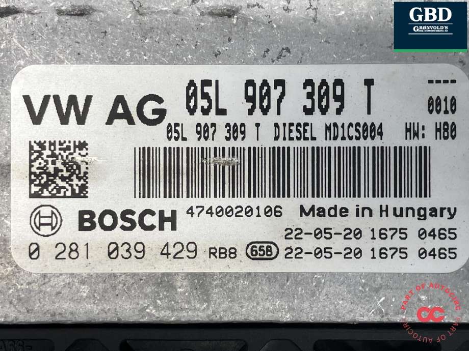 Styreenhet motor til Škoda Kodiaq 2017-->>  (05L 906 022 KC|)