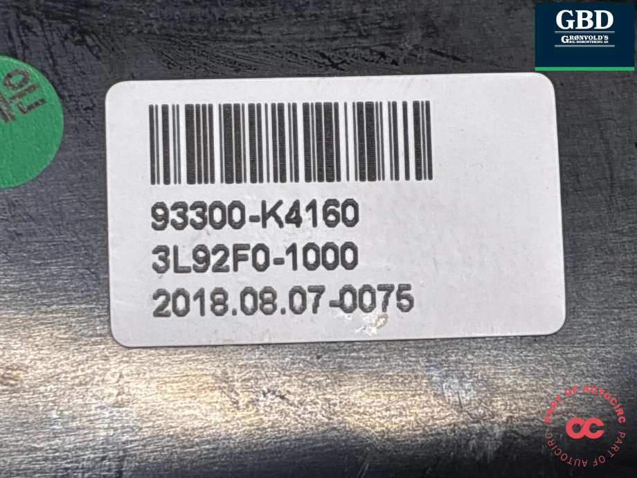 Bryter setevarme til Hyundai Kona 2017-2021 (Type I, Fase 1)  (|93300-K4160)