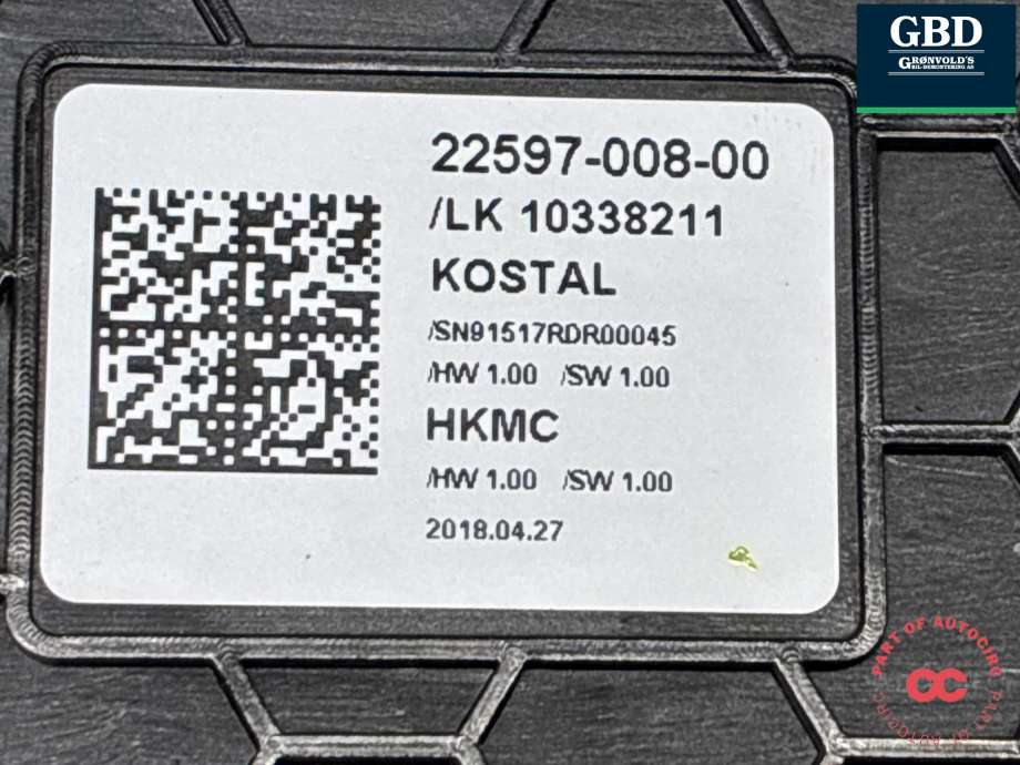 Girstang/girvelger automat til Hyundai Kona 2017-2021 (Type I, Fase 1) (|22597-008-00)