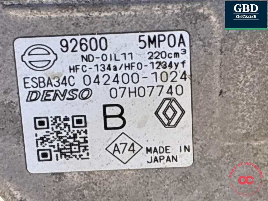 Aircondition kompressor elbil til Nissan Ariya 2022-->> (JN1TDNFE0U0453680|)