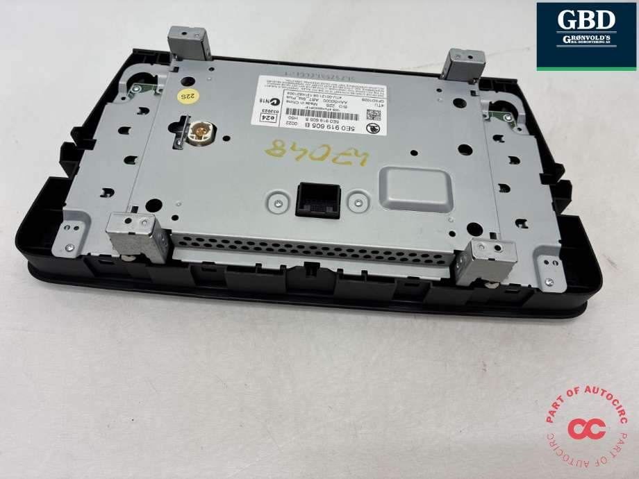 Bilstereo navigasjon betjeningspanel til Škoda Octavia 2013-2016 (Type III, Fase 1)  (5E0 919 605 B|5E0 919 605 B  BIO|)