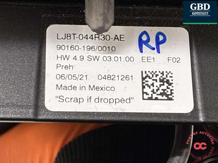Multimedia display (MCU - Media Controller Unit) til Ford Mustang Mach-e 2020-->> (2696578|LJ8T-044R30-AH|LJ8T-044R30-AE)