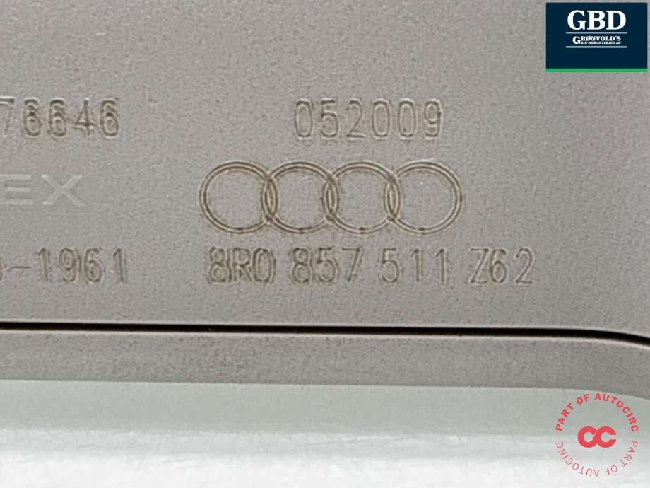 Speil innvendig til Audi A6 2008-2011 (Type III, Fase 2) (C6) (C6) (8R0 857 511|8R0 857 511    Z62|)