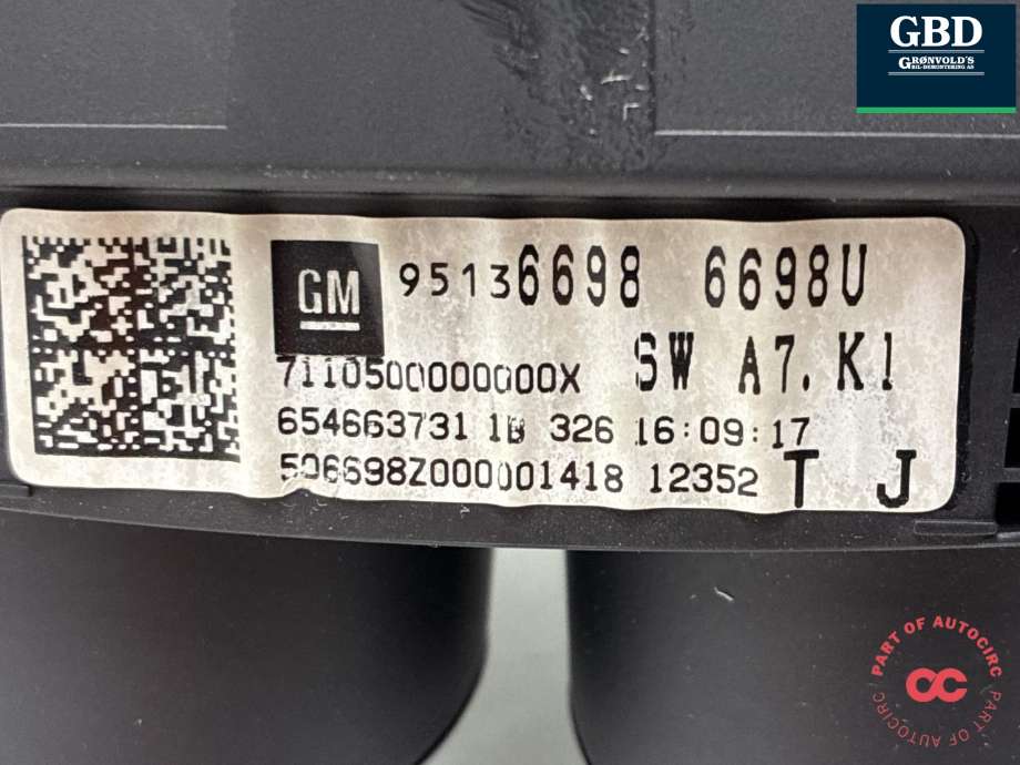 Instrumentpanel til Opel Mokka 2012-2016 (Type I, Fase 1) (95316673|95136698|)