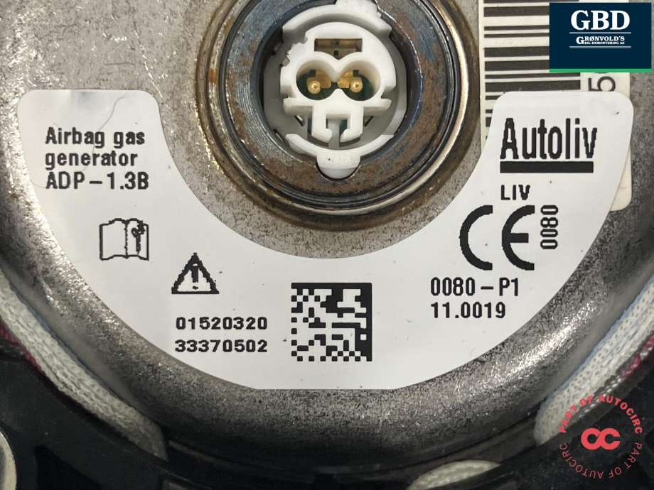Airbag rattpute til Peugeot e-2008 2019-->>  (98 255 207 ZD|)