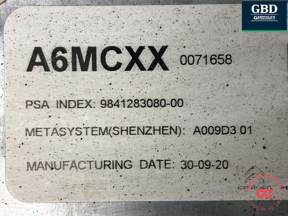 Batterilader (OBC - On Board Charger) til Peugeot e-2008 2019-->> (16 913 444 80|16 758 121 80|)