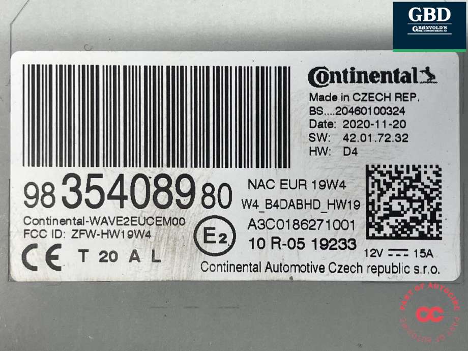 Bilstereo til Peugeot e-2008 2019-->> (16 903 342 80|16 742 065 80|)