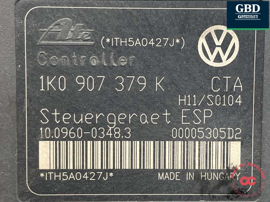 ABS sentral til VW Touran 2003-2006 (Type I, Fase 1)  (1K0 614 517 H|1K0 614 517 H  BEF|)