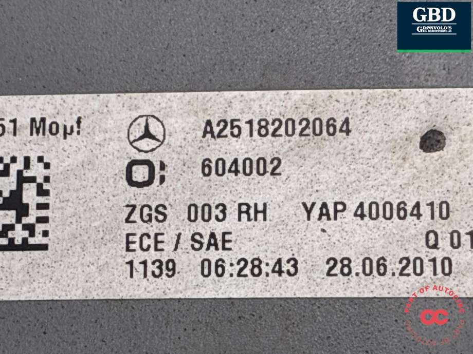 Baklykt høyre til Mercedes R-Klasse 2006-2013 (W251) (W251) (A 251 820 20 64|A2518202064|)