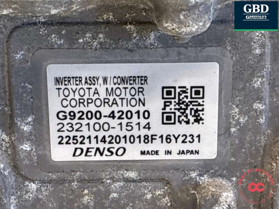 Inverter hybrid til Toyota RAV4 2016-2019 (Type IV, Fase 2) (G92A042040|)