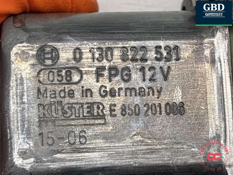 Ruteheis, kun motor, venstre foran til VW Polo 2014-2017 (Type V, Fase 2)  (6R0 959 801 DJ 000|0 130 822 531|6R0 959 801 DJ)