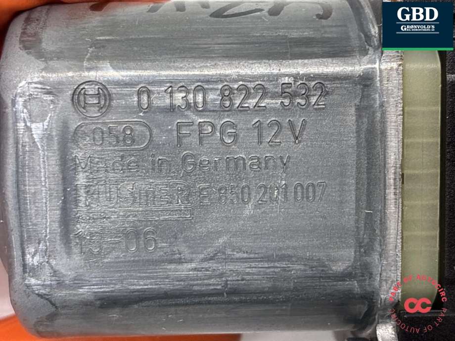 Ruteheis, kun motor, venstre bak til VW Polo 2014-2017 (Type V, Fase 2) (6R0 959 811 N|0 130 822 532|6R0959811N)