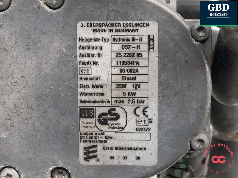 Dieselvarmer til Toyota RAV4 2006-2009 (Type III, Fase 1) (8710042010|)