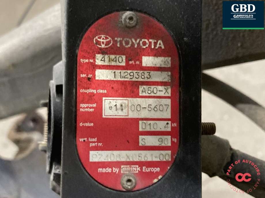 Hengerfeste til Toyota RAV4 2006-2009 (Type III, Fase 1) (NO PART ID|)
